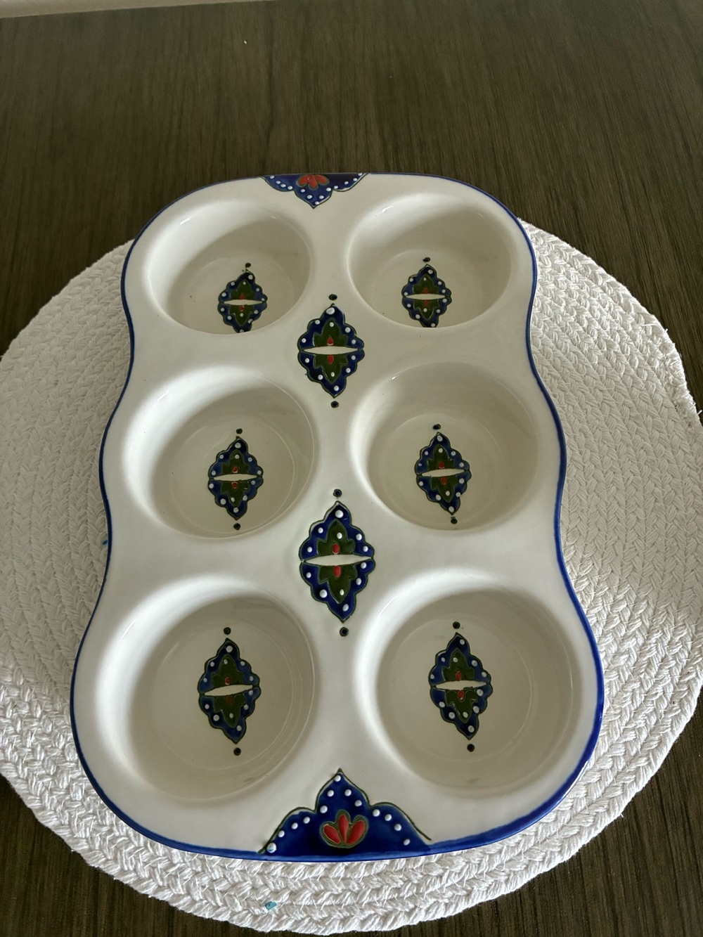 Pfaltzgraff EVERYDAY 12” Starburst Stoneware Muffin Maker Pan Tray NWT